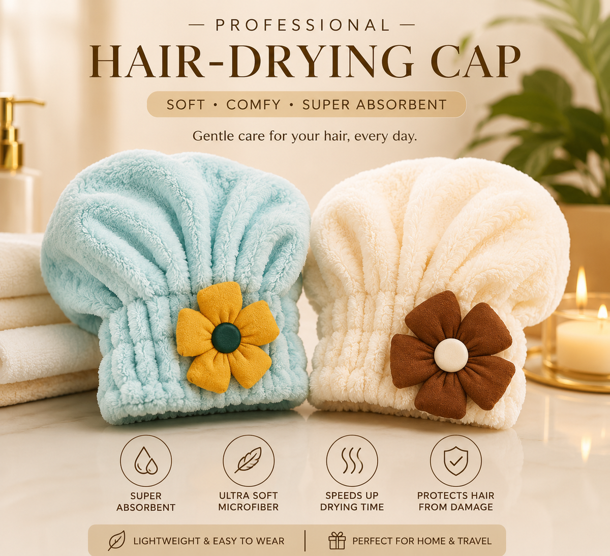 Hair-drying cap
