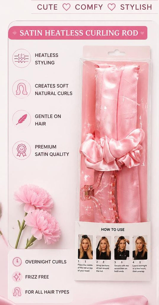 Satin heartless curling rod