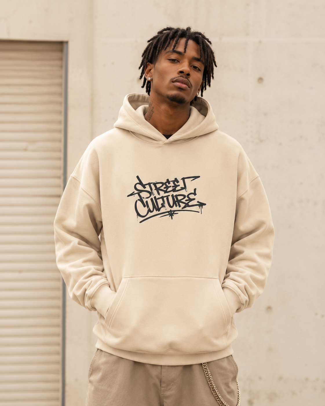 Male Beige hoodie
